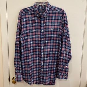 Vineyard Vines Men’s flannel whale shirt size Large